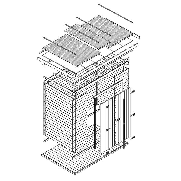 TIMBELA - Abri de Jardin en Bois 2,63 m² TIMBELA M310C1+M310G - large