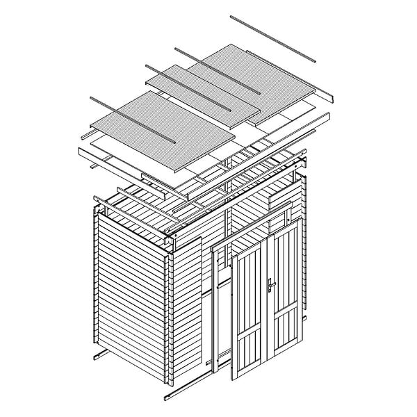 TIMBELA - Abri de Jardin en Bois 2,63 m² TIMBELA M310F1+M310G - large