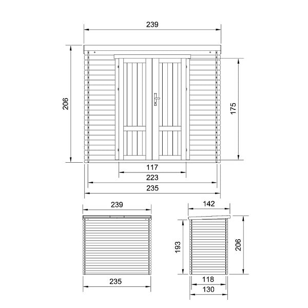 TIMBELA - Abri de Jardin en Bois 2,63 m² TIMBELA M310F1+M310G - large