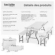 TECTAKE - 8 Places ensemble mobilier de camping pliable résistant aux intempéries blanc compact en polyéthylène acier 180 x 70 x 74 cm - vignette