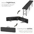 TECTAKE - 2 Bancs de camping pliables places gris anthracite compact serrure sécurité robustes acier thermolaqué et plastique 180 x 27,5 x 42 cm - vignette