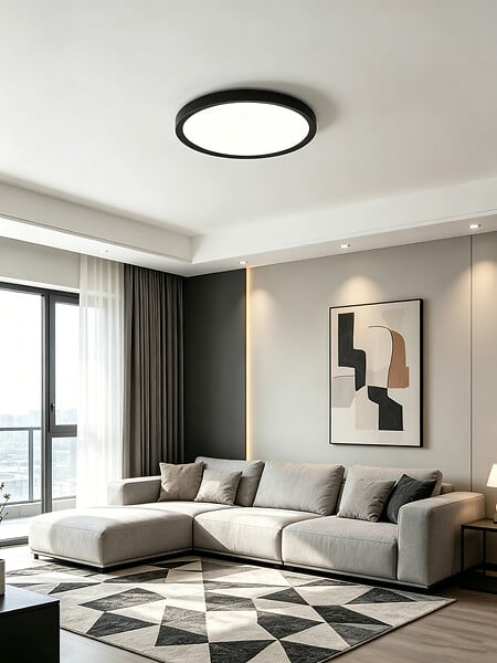 plafonnier led 24 w noir - large