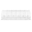 ID MARKET - Serre de jardin tunnel 18m² 6 x 3 x 2 m acier galvanisé + bâche anti-UV avec porte et fenêtres CRIMÉE blanche - vignette