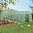 ID MARKET - Serre de jardin tunnel 24m² 8 x 3 x 2 m acier galvanisé + bâche anti-UV avec porte et fenêtres DES ANDES verte - vignette