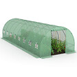 ID MARKET - Serre de jardin tunnel 24m² 8 x 3 x 2 m acier galvanisé + bâche anti-UV avec porte et fenêtres DES ANDES verte - vignette