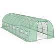 ID MARKET - Serre de jardin tunnel 24m² 8 x 3 x 2 m acier galvanisé + bâche anti-UV avec porte et fenêtres DES ANDES verte - vignette