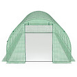 ID MARKET - Serre de jardin tunnel 24m² 8 x 3 x 2 m acier galvanisé + bâche anti-UV avec porte et fenêtres DES ANDES verte - vignette