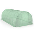 ID MARKET - Serre de jardin tunnel 18m² 6 x 3 x 2 m acier galvanisé + bâche anti-UV avec porte et fenêtres CRIMÉE verte - vignette