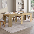 ID MARKET - Table console extensible ORLANDO 10 personnes 235 cm bois façon hêtre - vignette