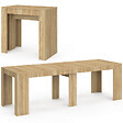 ID MARKET - Table console extensible ORLANDO 10 personnes 235 cm bois façon hêtre - vignette
