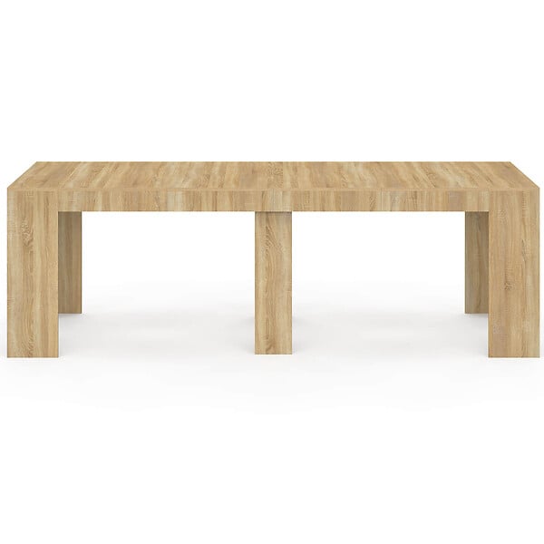 ID MARKET - Table console extensible ORLANDO 10 personnes 235 cm bois façon hêtre - large