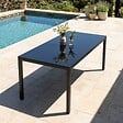OVIALA - Table de jardin en aluminium 8 places 180 cm gris anthracite - Ajaccio - vignette