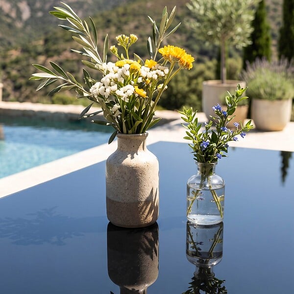 OVIALA - Table de jardin en aluminium 8 places 180 cm gris anthracite - Ajaccio - large