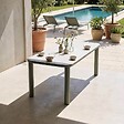 OVIALA - Table de jardin aluminium 213x90 cm et 8 chaises textilène vert - Nocera - vignette