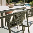OVIALA - Table de jardin aluminium 213x90 cm et 8 chaises textilène vert - Nocera - vignette