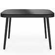 ID MARKET - Salon de jardin bas MADEIRA 4 places structure en métal noir, cordage et coussins noirs - vignette