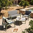 OVIALA - Salon de jardin 4 places en aluminium vert kaki - Leki - vignette