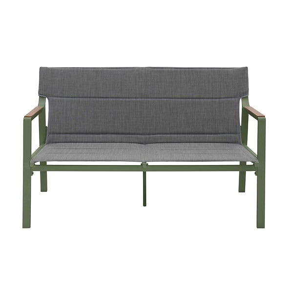 OVIALA - Salon de jardin 4 places en aluminium vert kaki - Leki - large