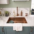 ESSEBAGNO - Luisa évier 1 grande cuve seule 76x45 en inox cuivre brossé - vignette