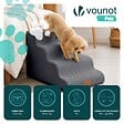 VOUNOT - Escalier pour chien et chat en mousse haute densite et housse lavable 72x40x50cm gris - vignette