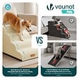 VOUNOT - Escalier pour chien et chat en mousse haute densite et housse lavable 72x40x50cm beige - vignette