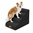 VOUNOT - Escalier pour chien et chat en mousse haute densite et housse lavable 72x40x50cm noir - vignette