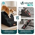 VOUNOT - Escalier pour chien et chat en mousse haute densite et housse lavable 72x40x50cm noir - vignette