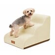 VOUNOT - Escalier pour chien et chat en mousse haute densite et housse lavable 57x40x40cm beige - vignette