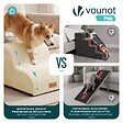 VOUNOT - Escalier pour chien et chat en mousse haute densite et housse lavable 40x40x30cm beige - vignette