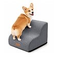 VOUNOT - Escalier pour chien et chat en mousse haute densite et housse lavable 40x40x30cm gris - vignette
