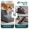 VOUNOT - Escalier pour chien et chat en mousse haute densite et housse lavable 40x40x30cm gris - vignette