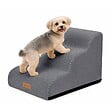 VOUNOT - Escalier pour chien et chat en mousse haute densite et housse lavable 57x40x40cm gris - vignette