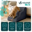 VOUNOT - Escalier pour chien et chat en mousse haute densite et housse lavable 57x40x40cm gris - vignette