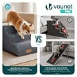 VOUNOT - Escalier pour chien et chat en mousse haute densite et housse lavable 57x40x40cm gris - vignette