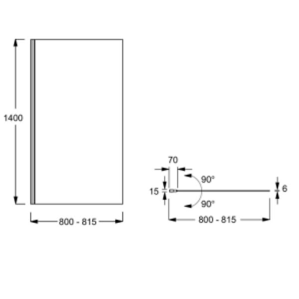 JACOB DELAFON - Pare-bain Struktura 1 volet pivotant chrome - large