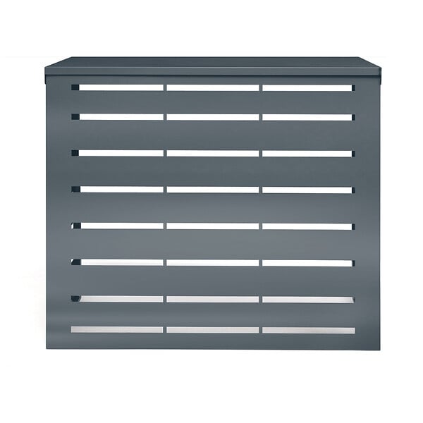 ID MARKET - Cache climatiseur 110 x 55 x 80 cm métal gris anthracite protection unité extérieure pour pompe à chaleur - large