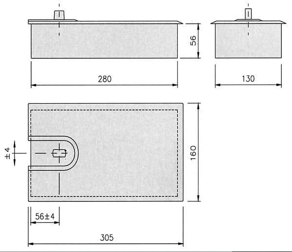 LCN - Plaque de pivot 701.02 pour série 86N finition laiton poli - MUSTAD - 3050705109 - large