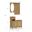 ID MARKET - Vestiaire d'entrée avec miroir HANAE effet naturel cannage - vignette