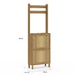 ID MARKET - Vestiaire d'entrée HANAE meuble chaussures 2 portes effet naturel cannage - vignette