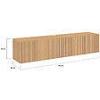 ID MARKET - Meuble TV 140 cm suspendu JULIETTE 2 portes lattes tasseau bois coloris chêne - vignette
