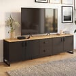 ID MARKET - Meuble TV 180 cm WASHINGTON 4 portes et 2 tiroirs bois et noir - vignette