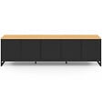 ID MARKET - Meuble TV 180 cm WASHINGTON 4 portes et 2 tiroirs bois et noir - vignette