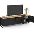 ID MARKET - Meuble TV 180 cm WASHINGTON 4 portes et 2 tiroirs bois et noir - vignette