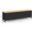 ID MARKET - Meuble TV 180 cm WASHINGTON 4 portes et 2 tiroirs bois et noir - vignette
