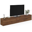 ID MARKET - Meuble TV 180 cm suspendu ELIO 2 portes bois effet noyer - vignette
