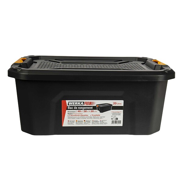 WERKAPRO - Bac de rangement  20 L (49 x 38 x 20 cm) - large
