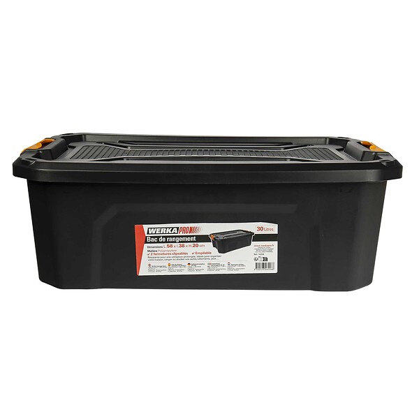 WERKAPRO - Bac de rangement  30 L (58 x 38 x 20 cm) - large