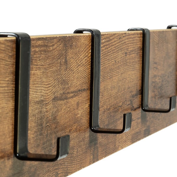 ID MARKET - Vestiaire d'entrée PEDRO 79 cm bois et noir design industriel - large