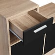 ID MARKET - Vestiaire d'entrée avec miroir PAULIN design hêtre portes noires - vignette