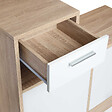 ID MARKET - Vestiaire d'entrée avec miroir PAULIN design hêtre portes blanches - vignette